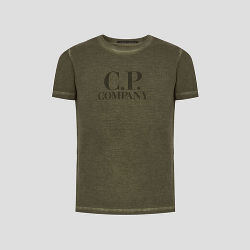 22SS C.P. Company Kids 저지 로고 티셔츠 - 아이비그린
